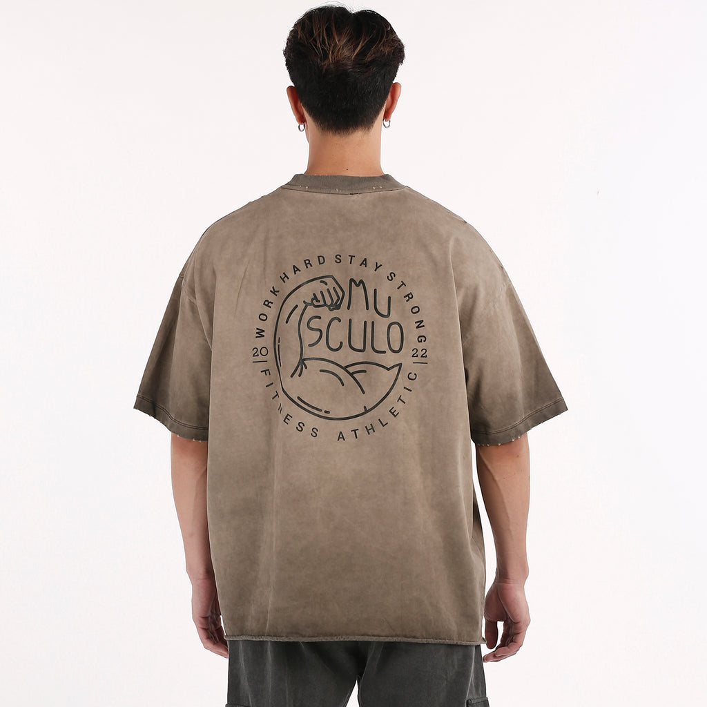 Musculo Vintage washed Original T - logo collection- Brown