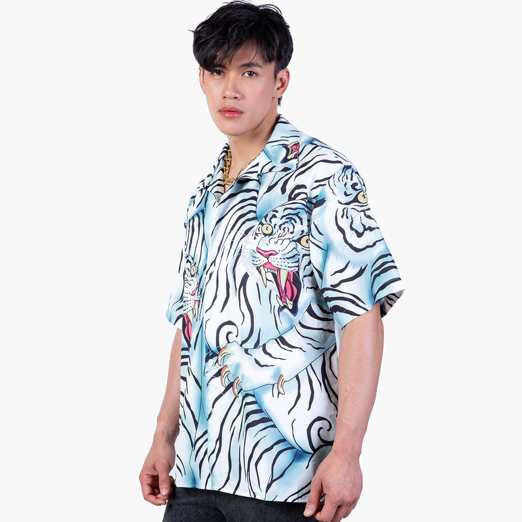 Summer Hawaiian shirts // White tigers