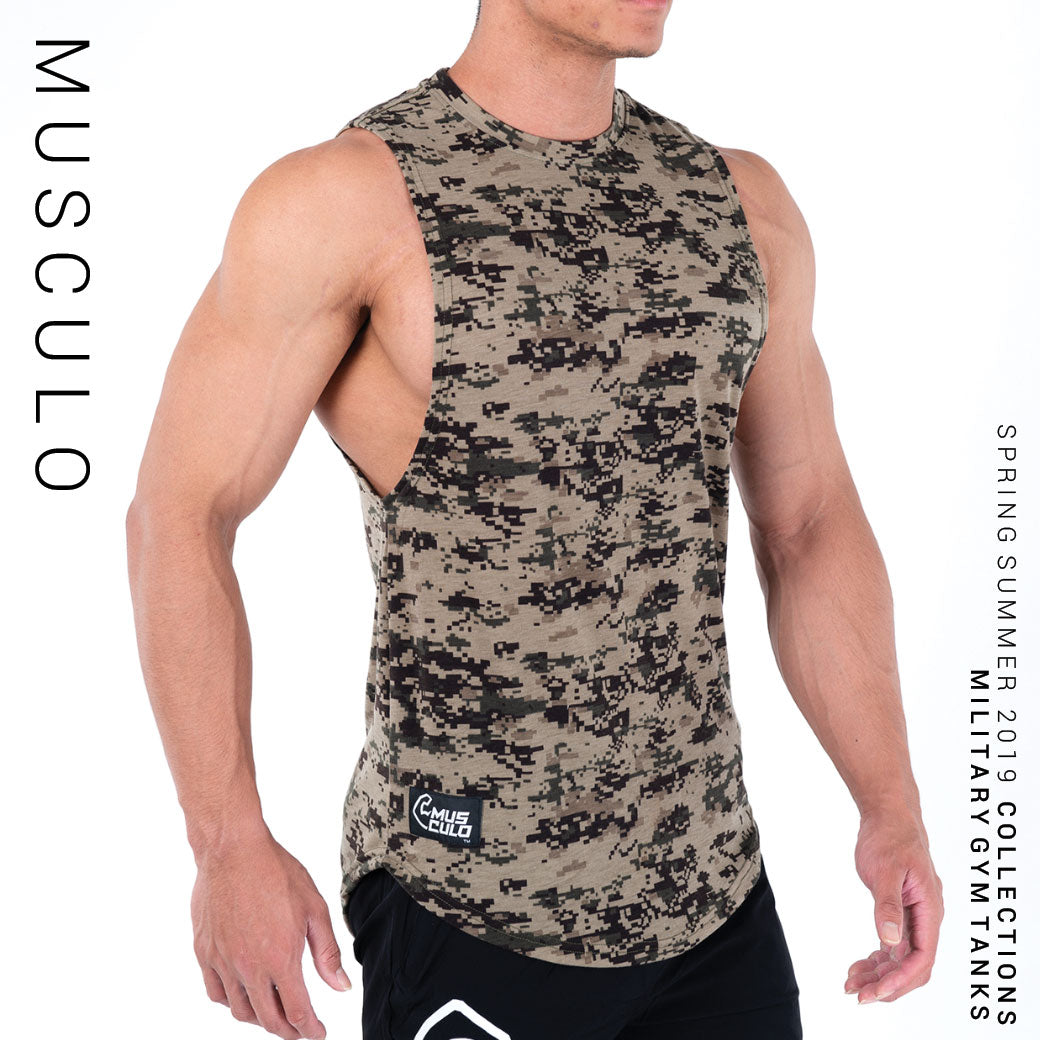 Musculo lose fit military gym tanks