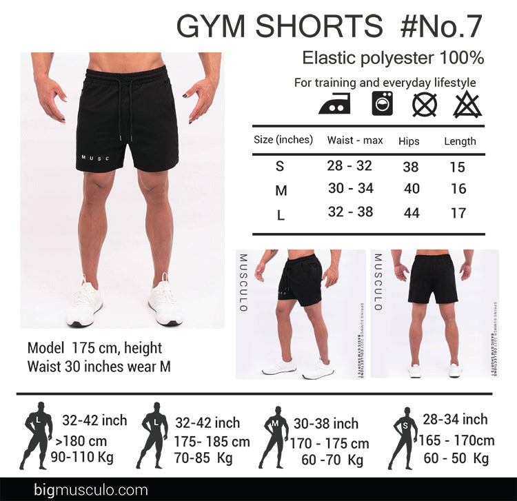 Musculo slim fit gym shorts