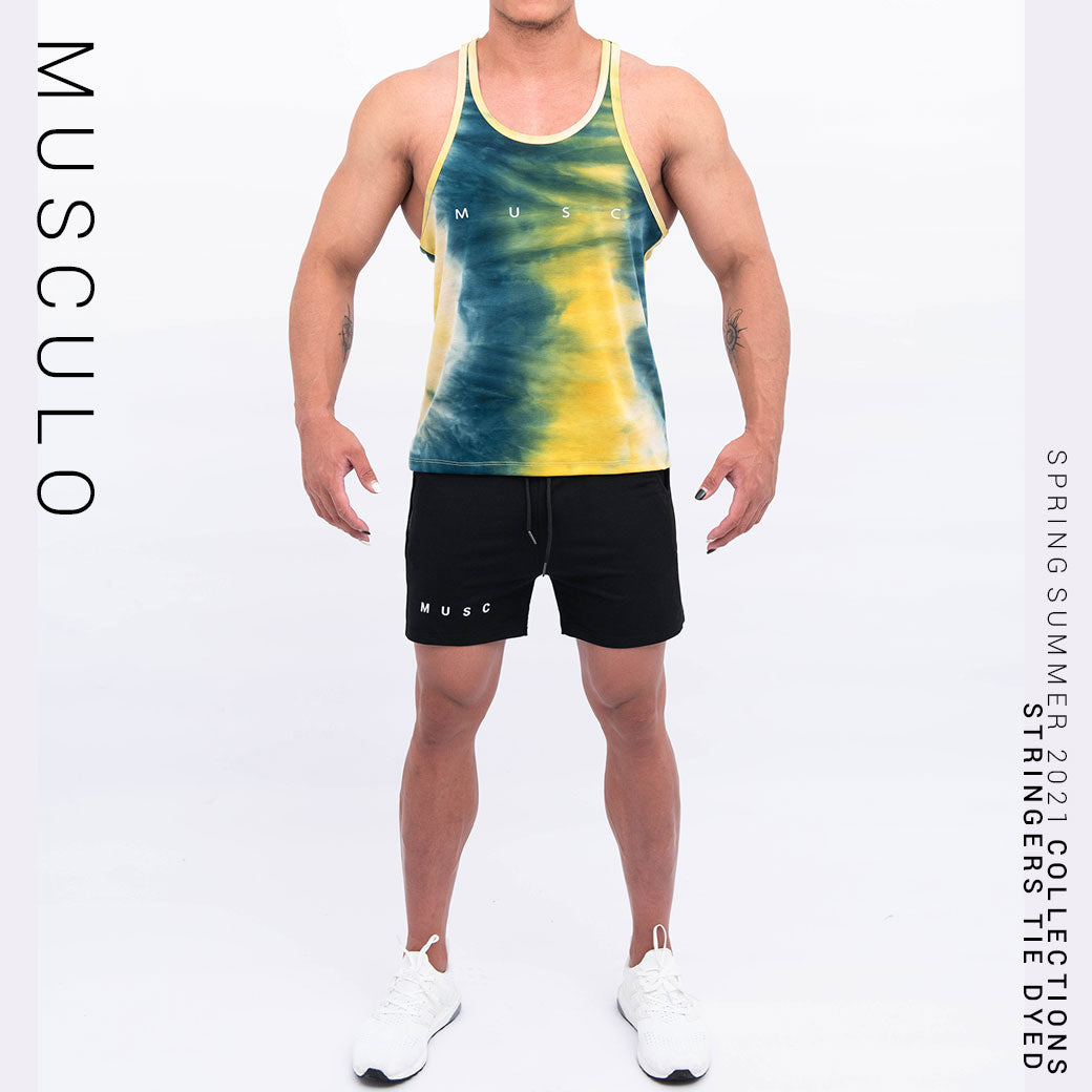Musculo Stringers // Green tie dyed