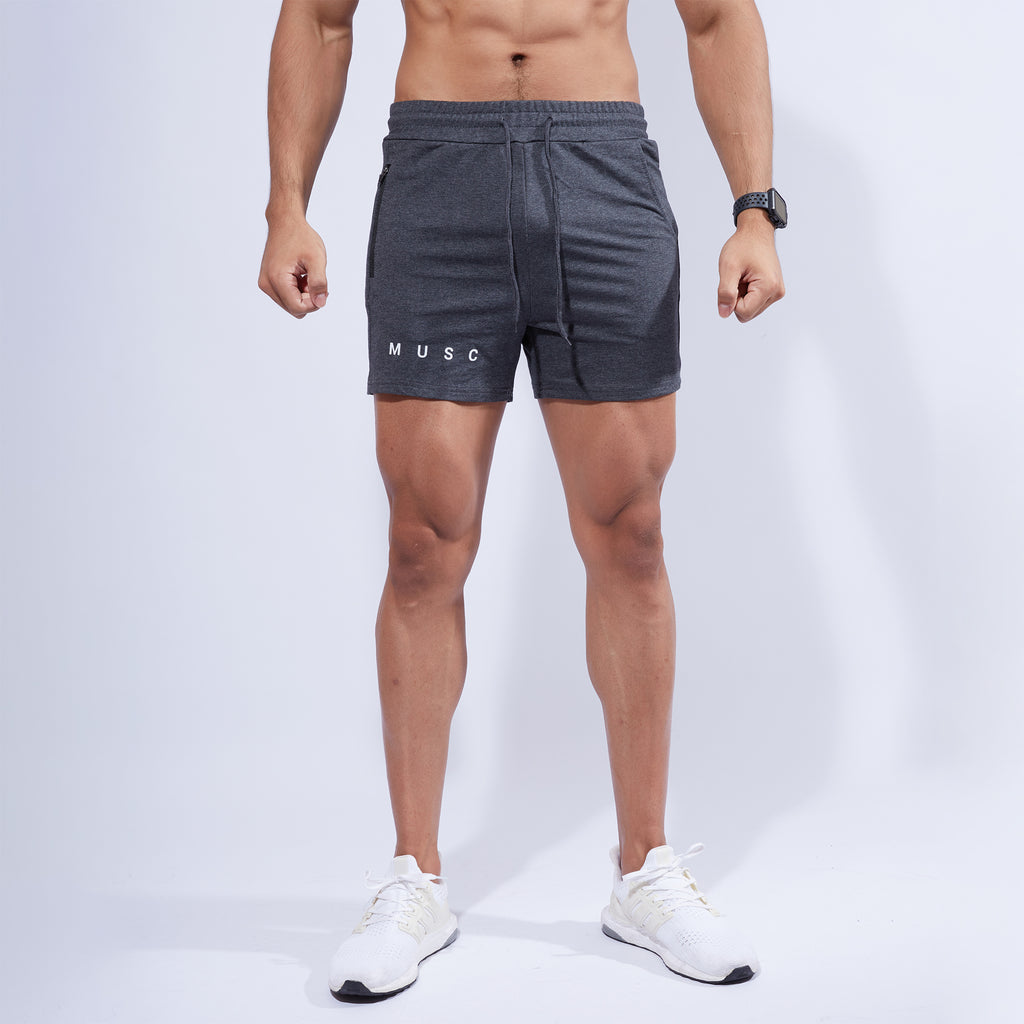 Musculo slim fit gym shorts // Gray